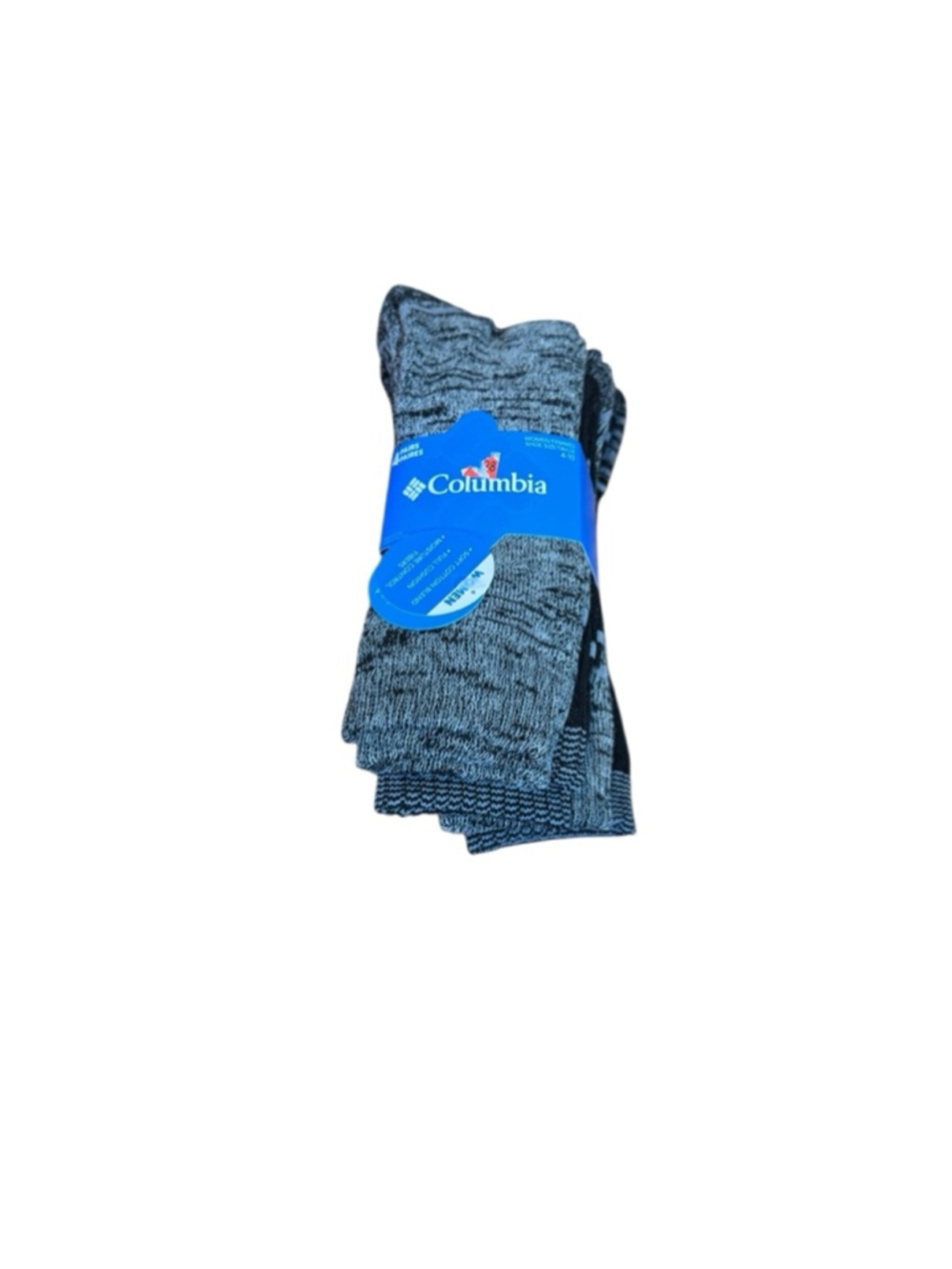 Women's M Columbia Crew Socks Size 4-Black Gray and Black